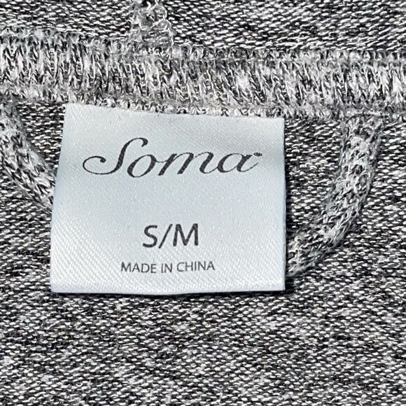 Soma Women's Knit Hooded Cardigan Size S/M, Black, White,‎ and Gray - Picture 3 of 9
